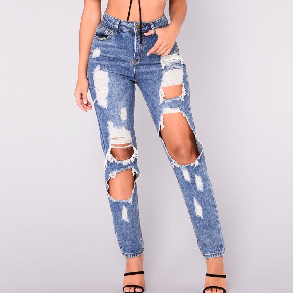 Boyfriend Jeans — “Janel” Medium Wash